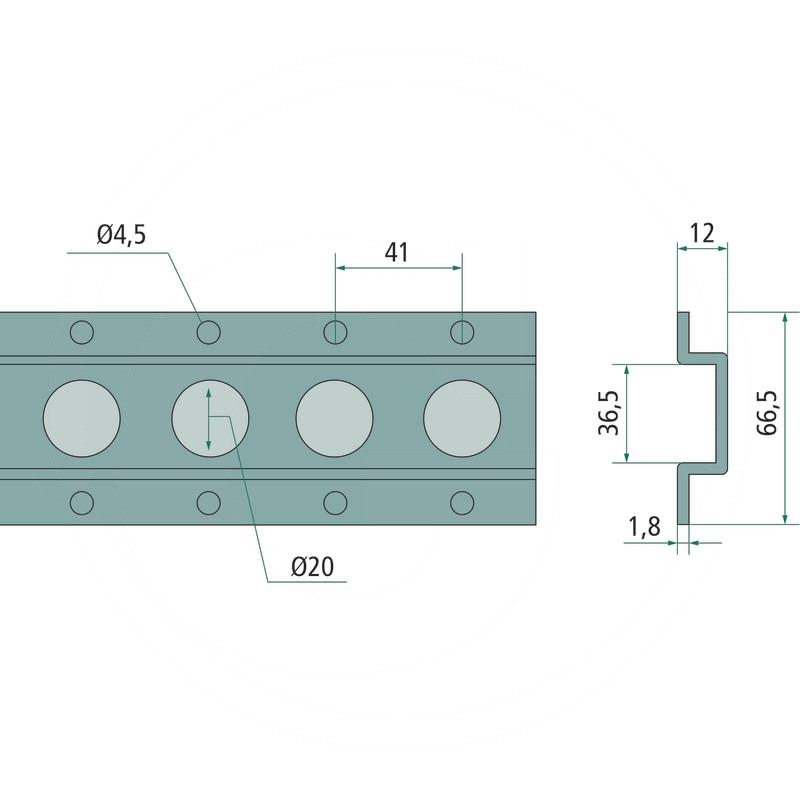 Round hole lashing rail | zdjęcie nr 2
