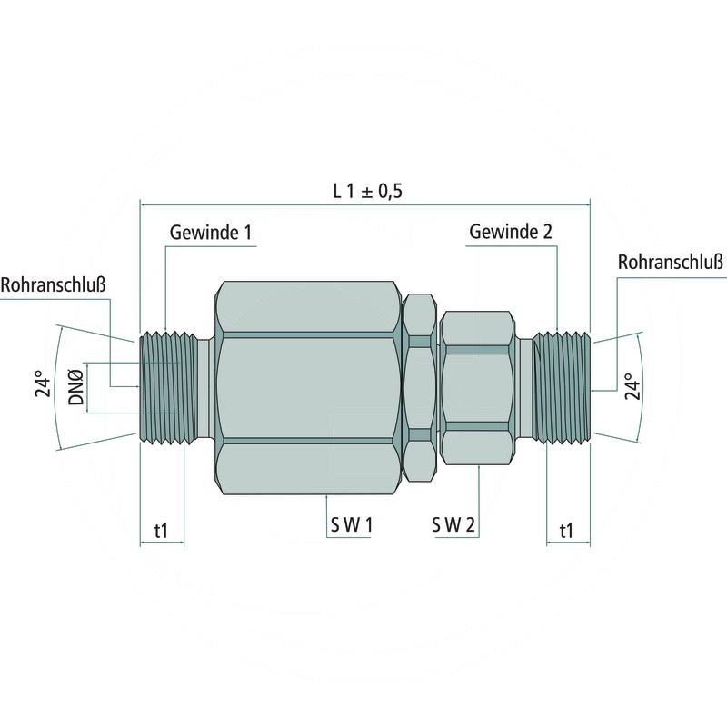 Straight rotary connector 10L x 10L (male-male) | zdjęcie nr 2