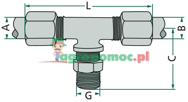 WABCO T-piece threaded fitting | 893 850 074 0 | zdjęcie nr 2