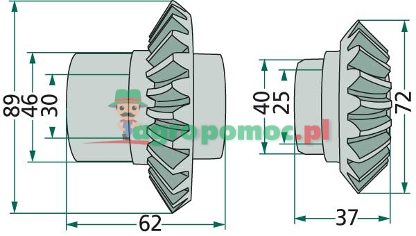 Bevel gear set | 06567374 + 06567377, 16621990 + 16621988 | zdjęcie nr 1