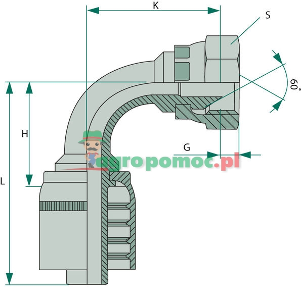 PNE 06 DKR 3/8" 90° | zdjęcie nr 1