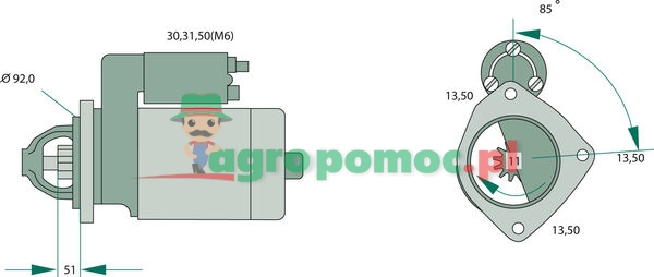 Bosch Starter | 004 151 9401, 004 151 9501, 004 151 8801, 004 151 9001 | zdjęcie nr 1