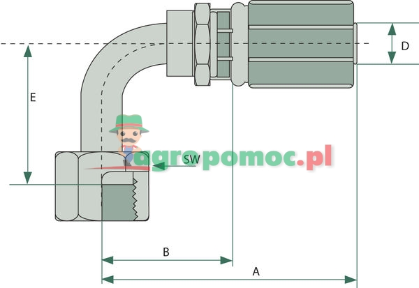 Gates PNE 06 DKORF 11/16" 90° SL=38,4 GATES | 4G6FFORX90M | zdjęcie nr 1