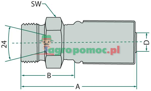 Gates PNE 10 AGS M22x1.5 GATES | 6G-14MDH | zdjęcie nr 1