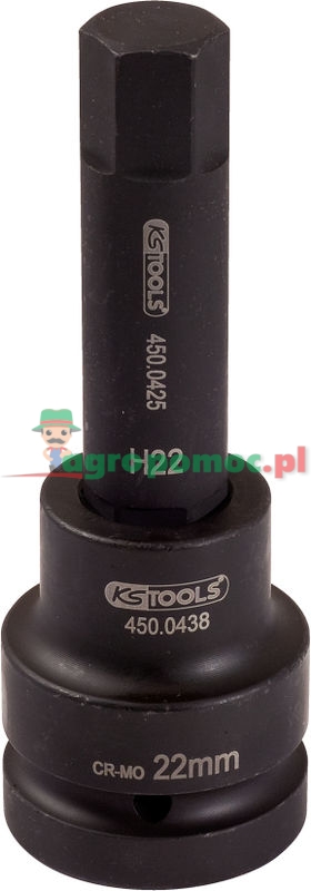 KS Tools 1" impact bit socket, hex, 17mm | zdjęcie nr 1