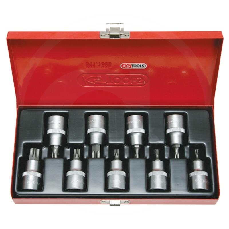 KS Tools 1/2" Bit socket set for TX bolts with star hole, 9-pcs., TB20-TB60 | zdjęcie nr 1
