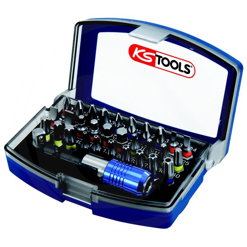 KS Tools 1/4" CHROME+ bit box, colour coded 32pcs | zdjęcie nr 1