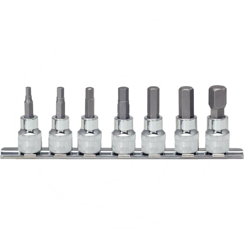 KS Tools 1/4" CHROME+ Hex bit socket set, 7pcs | zdjęcie nr 1