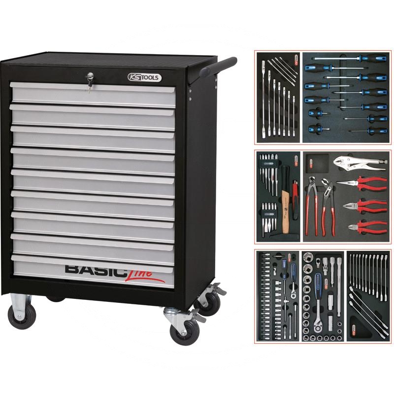 KS Tools Black BASIC tool cabinet set, 125pcs | zdjęcie nr 1