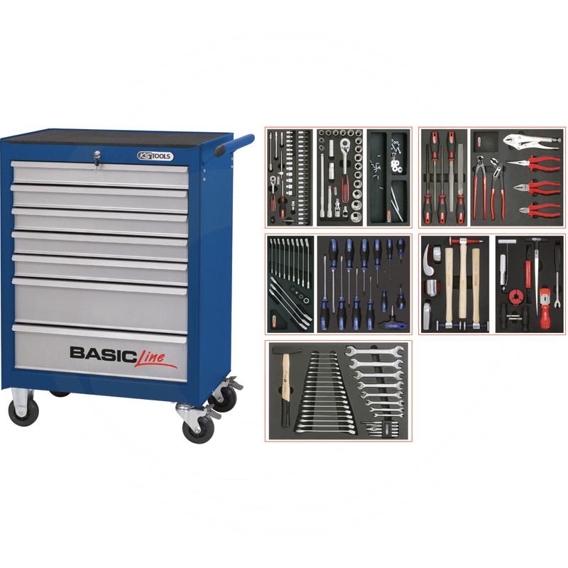 KS Tools Blue BASIC tool cabinet set, 156pcs | zdjęcie nr 1