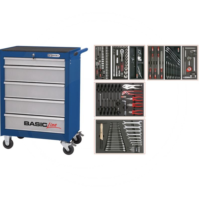 KS Tools Blue BASIC tool cabinet set, 157pcs | zdjęcie nr 1
