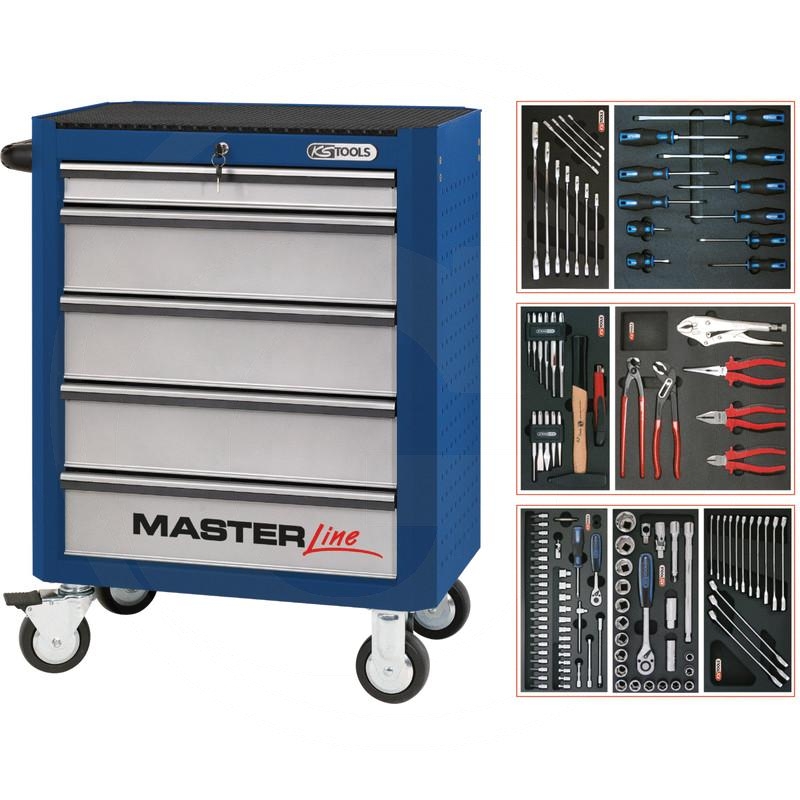 KS Tools Blue MASTER tool cabinet set, 125pcs | zdjęcie nr 1