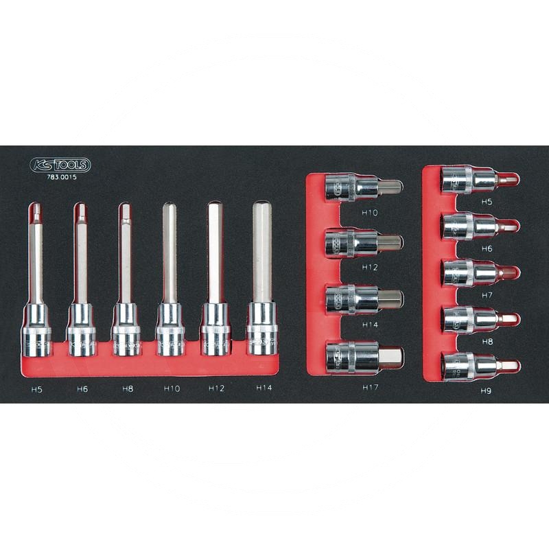 KS Tools CHROME+ bit socket set, 1/2", 15pcs | zdjęcie nr 1