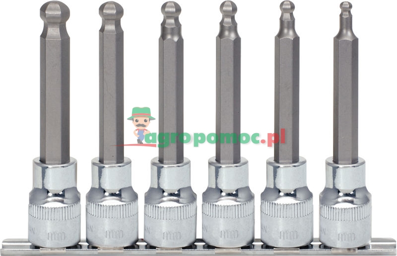 KS Tools CHROME+ hex bit socket, long, 6pcs, 1/2" | zdjęcie nr 1