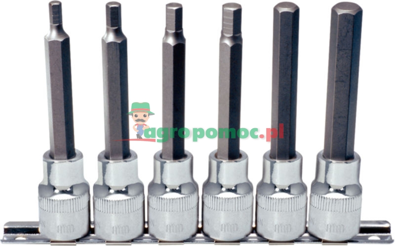 KS Tools CHROME+ hex bit socket set long, 6pcs | zdjęcie nr 1