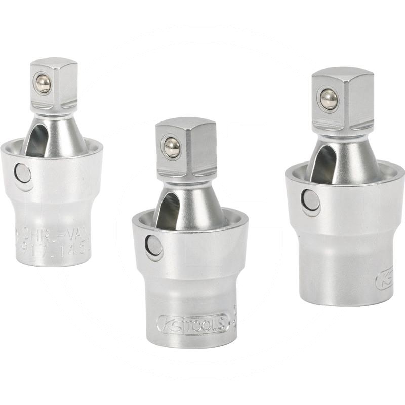 KS Tools CHROME+ Power ball joint set, 3 pcs, 1/4" / 3/8" / 1/2" | zdjęcie nr 1