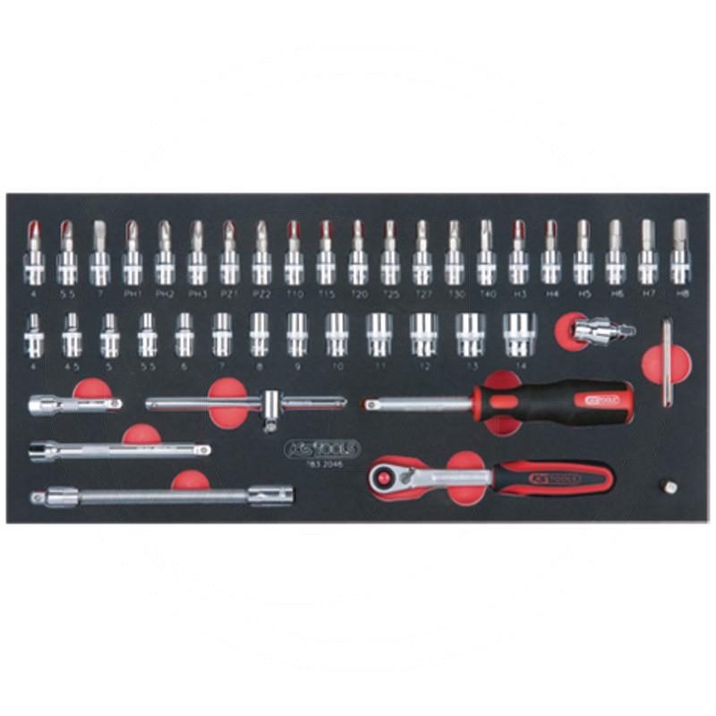 KS Tools CHROME+ socket set, 1/4", 47pcs | zdjęcie nr 1