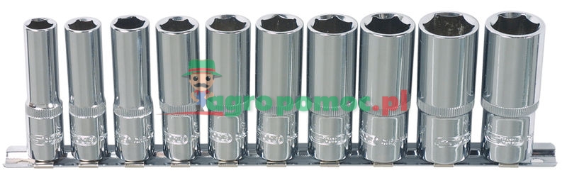 KS Tools CHROME+ socket set deep, 10pcs, 1/2" | zdjęcie nr 1