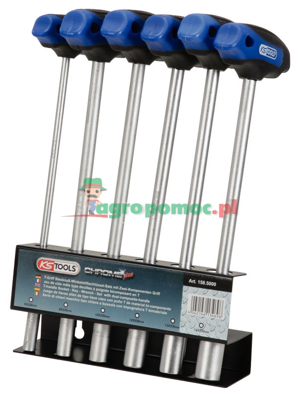 KS Tools CHROME+ T-handle socket key set, 6pcs | zdjęcie nr 1