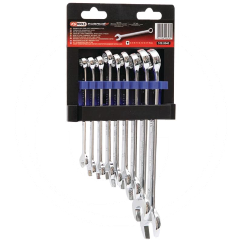 KS Tools CHROMEplus® combination spanner set, angled, 13-pcs., 6-22mm | zdjęcie nr 1