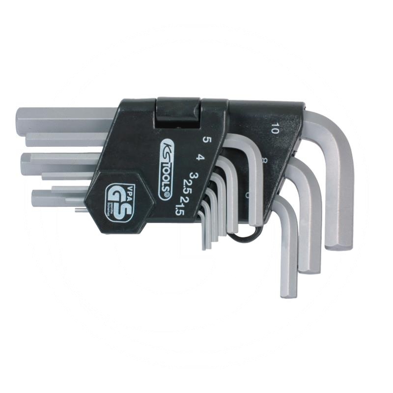 KS Tools CLASSIC Allen-head angled socket spanner set in folding holder, 9-pcs., 1,5-10mm | zdjęcie nr 1