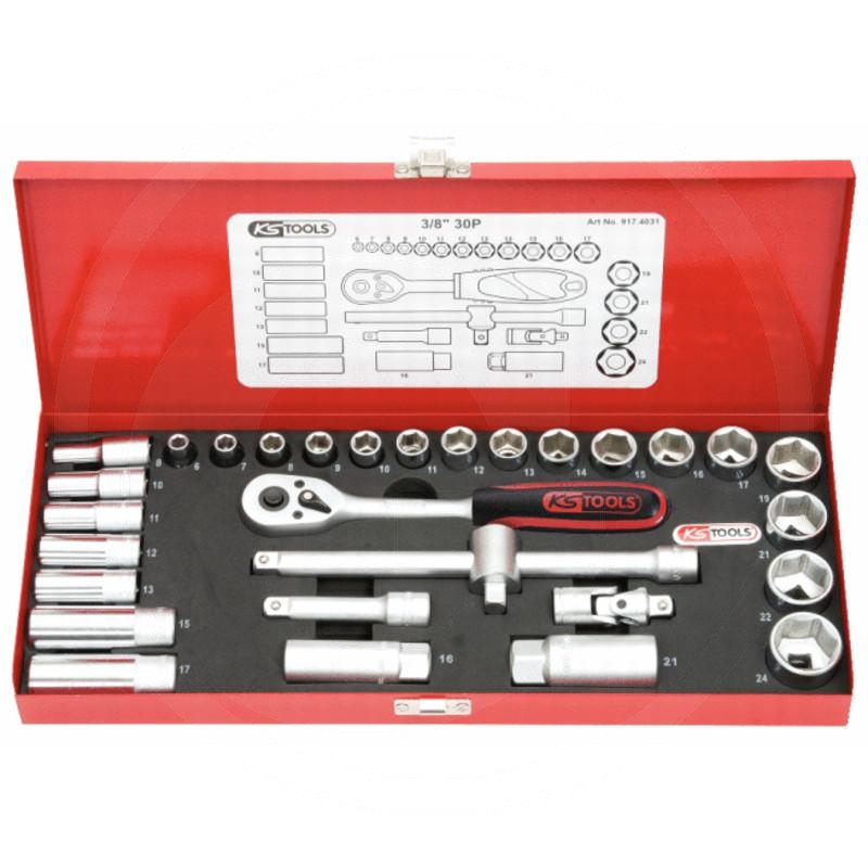 KS Tools CLASSIC hex socket set, 30pcs, 3/8" | zdjęcie nr 1