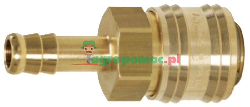 KS Tools Connector with hose tail, brass, 6mm | zdjęcie nr 1