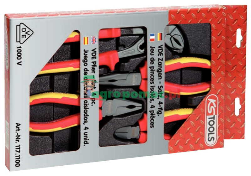 KS Tools ERGO VDE plier set, 4pcs, 150-250mm | zdjęcie nr 1