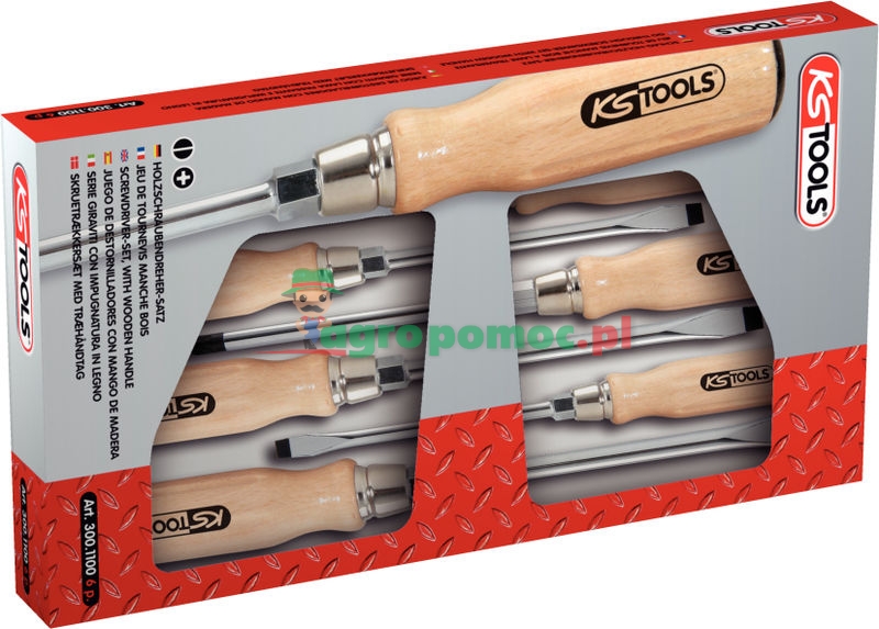 KS Tools ERGO WOOD screwdriver set, 6pcs, PH+slot | zdjęcie nr 1