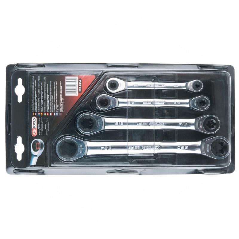 KS Tools GEAR+ dbl ring ratchet spanner, 4pcs | zdjęcie nr 1