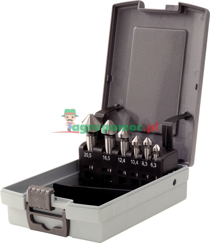 KS Tools HSS Co 5 taper and deburring countersink set 90° in plastic case | zdjęcie nr 1