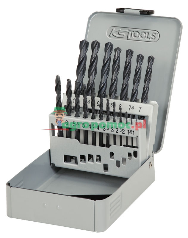 KS Tools HSS drill bit set, 19pcs, 1-10mm | zdjęcie nr 1
