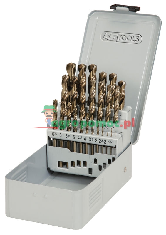 KS Tools HSS-G Co 5 twist drill set, 25pcs,1-13mm | zdjęcie nr 1