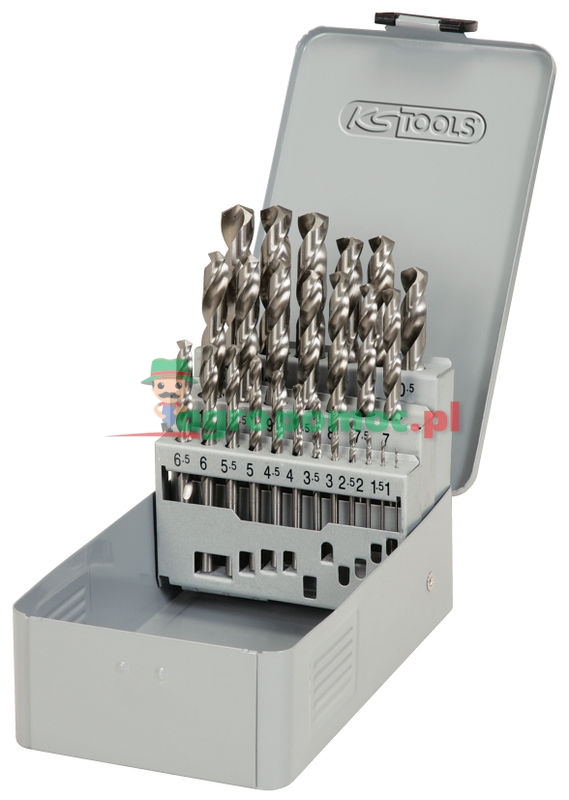 KS Tools HSS G drill bit set, 25pcs, 1-13mm | zdjęcie nr 1