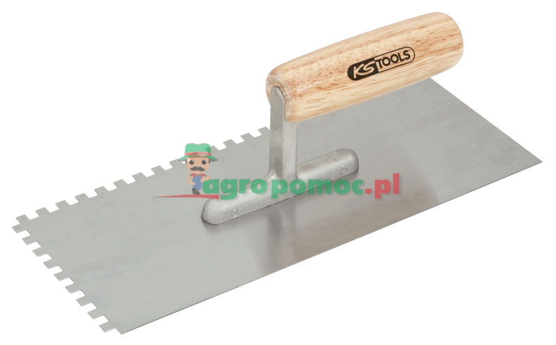 KS Tools Notched trowel + wooden handle, 6x6mm | zdjęcie nr 1