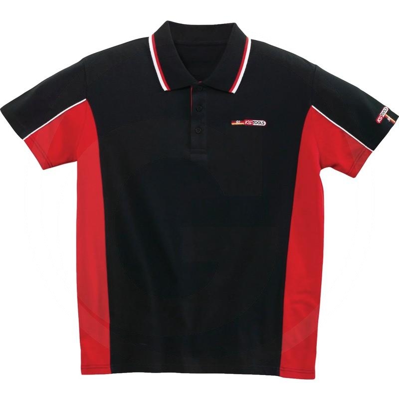 KS Tools Polo-Shirt, black-red, L | zdjęcie nr 1