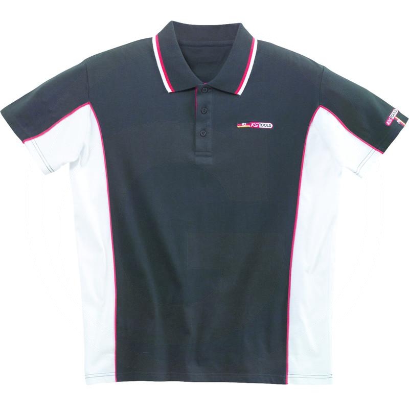 KS Tools Polo-Shirt, black-white, L | zdjęcie nr 1