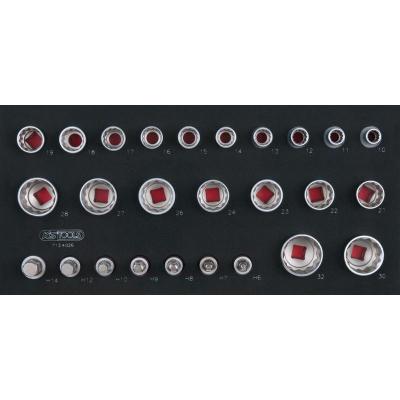 KS Tools SCS 1/2" Socket set, 26 pcs, 1/3 system insert | zdjęcie nr 1