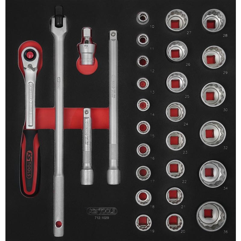 KS Tools SCS 1/2" Socket set, 29 pcs, 2/3 system insert | zdjęcie nr 1