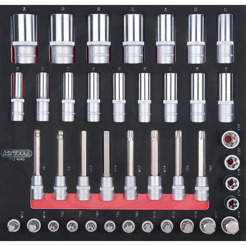 KS Tools SCS 1/2" Socket set, 40 pcs, 2/3 system insert | zdjęcie nr 1