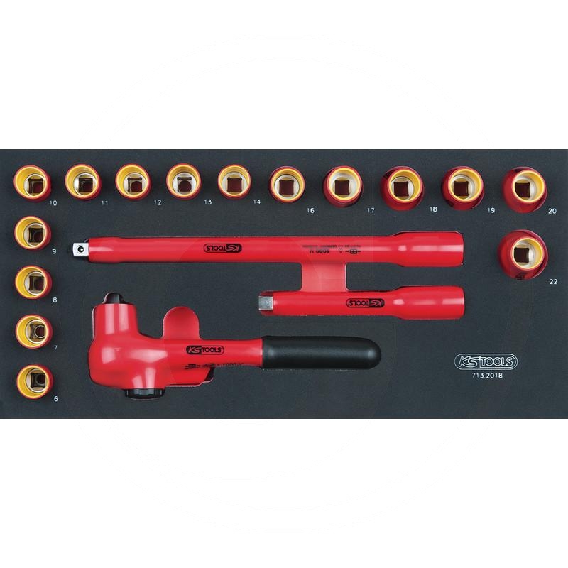 KS Tools SCS 3/8" VDE socket wrench set, 18 pcs, 1/3 system insert | zdjęcie nr 1