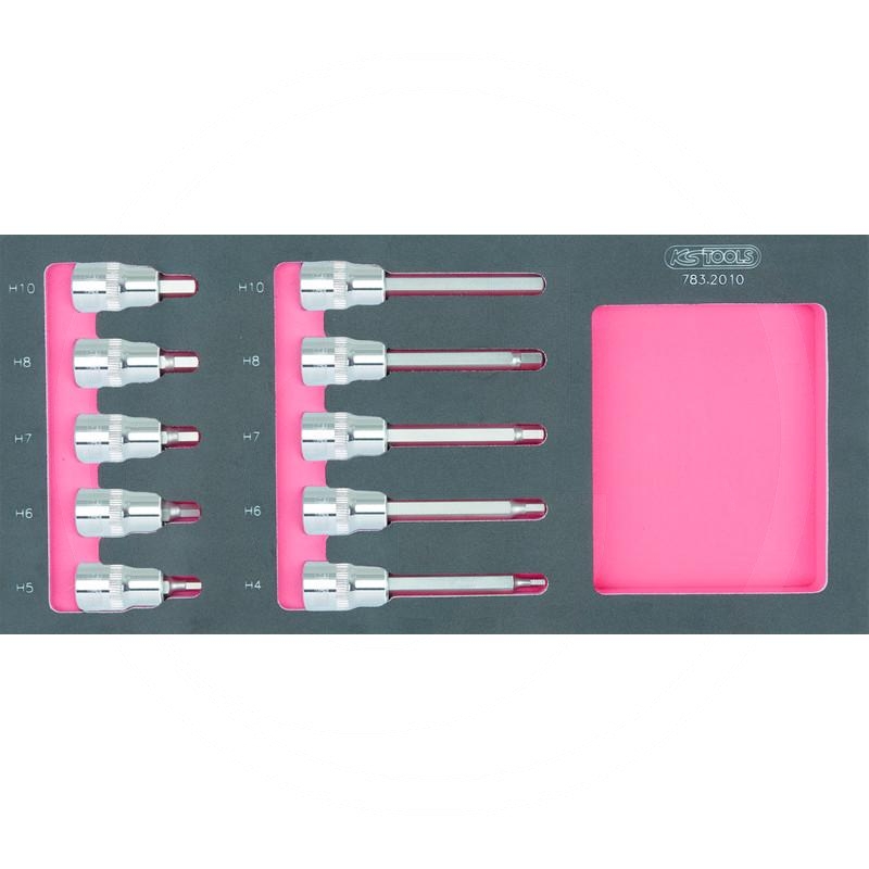 KS Tools SCS CHROMEplus 1/2'' Bit socket set, 10 pcs, 1/3 system insert | zdjęcie nr 1