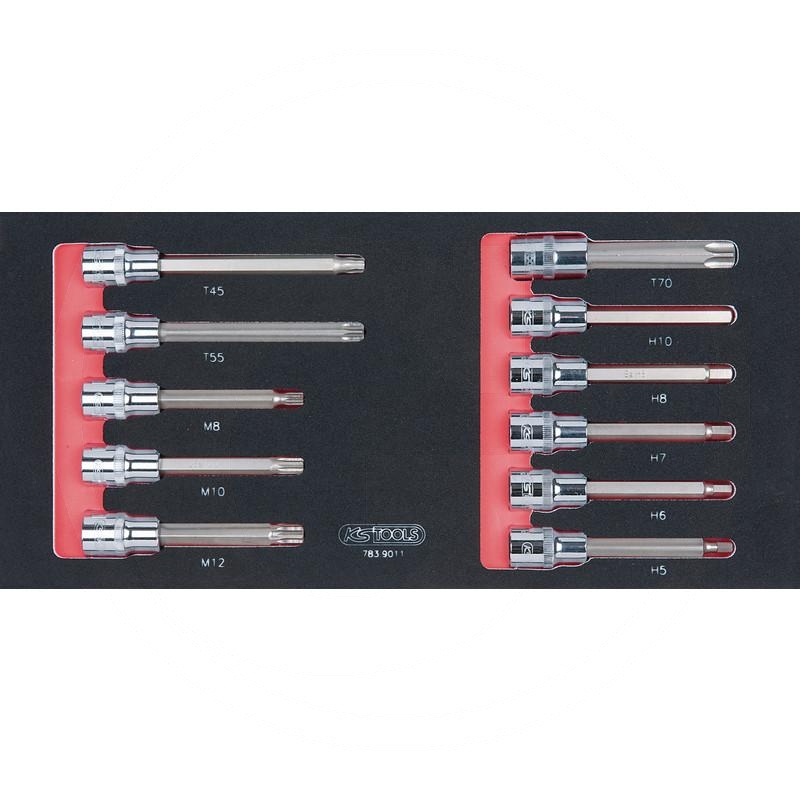 KS Tools SCS CHROMEplus 1/2'' Bit socket set, 11 pcs, 1/3 system insert | zdjęcie nr 1