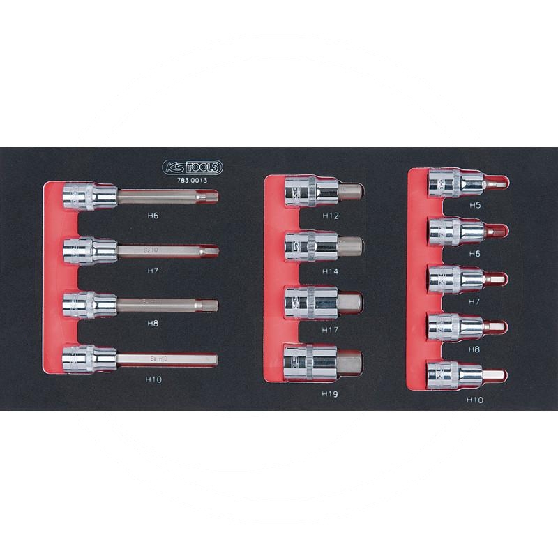 KS Tools SCS CHROMEplus 1/2" Bit socket set, 13 pcs, 1/3 system insert | zdjęcie nr 1