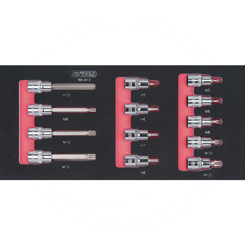 KS Tools SCS CHROMEplus 1/2'' Bit socket set, 13 pcs, 1/3 system insert | zdjęcie nr 1