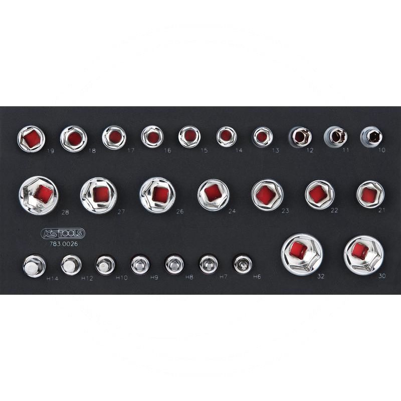 KS Tools SCS CHROMEplus 1/2" Socket set, 26 pcs, 1/3 system insert | zdjęcie nr 1