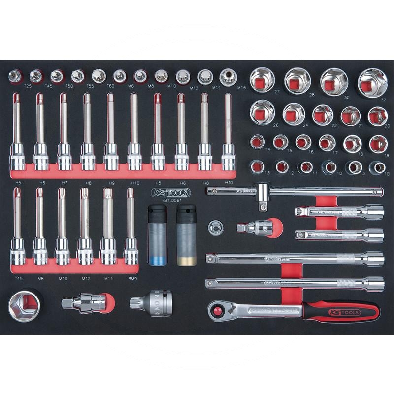 KS Tools SCS CHROMEplus 1/2" Socket set, 61 pcs, 1/1 system insert | zdjęcie nr 1