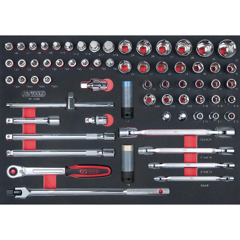 KS Tools SCS CHROMEplus 1/2" Socket set, 66 pcs, 1/1 system insert | zdjęcie nr 1