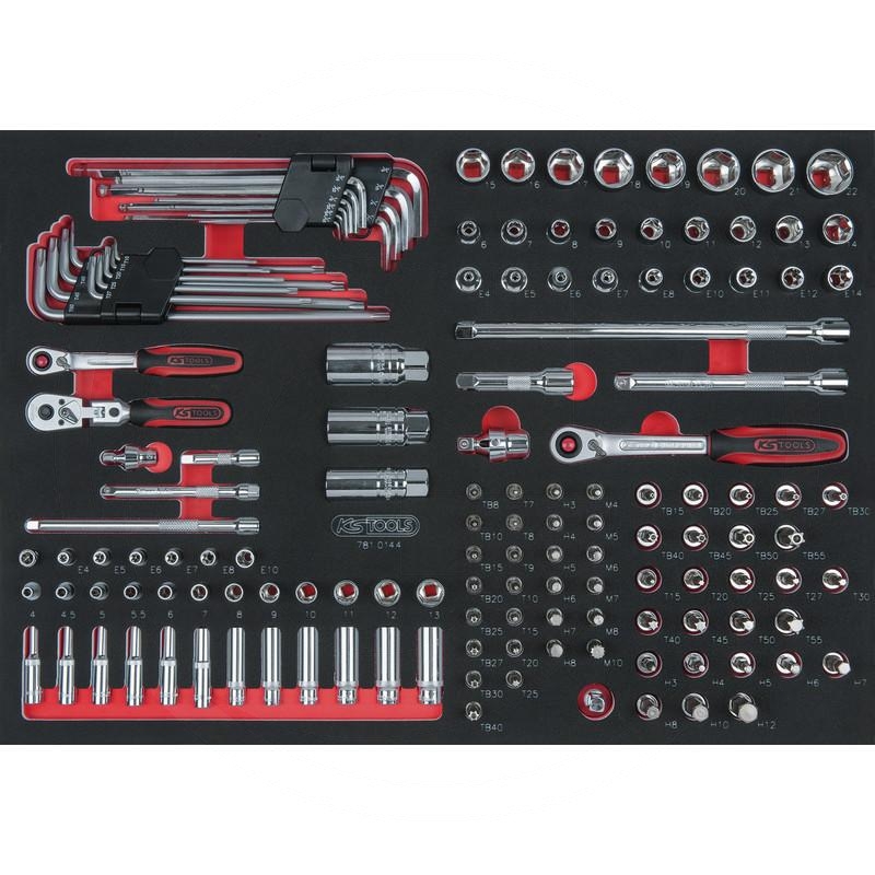 KS Tools SCS CHROMEplus 1/4" + 3/8" Socket set, 144 pcs, 1/1 system insert | zdjęcie nr 1
