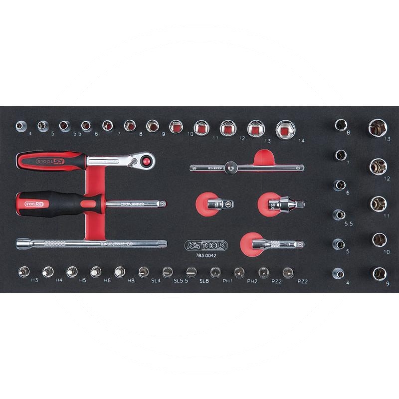 KS Tools SCS CHROMEplus 1/4" Socket set, 42 pcs, 1/3 system insert | zdjęcie nr 1